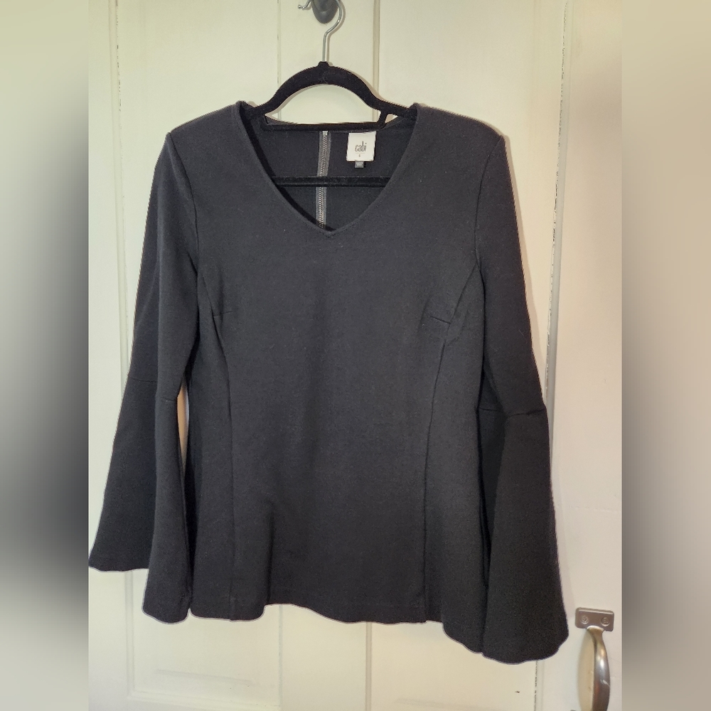 3/$25 Cabi Black Bell Sleeve Witchy Top Size Small